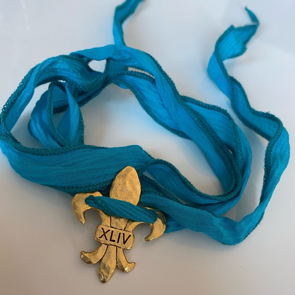 Turquoise & Gold NOLA fleur de lis Bracelet/Choker